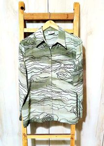 Olive Green Patterned Shirt si,e-42