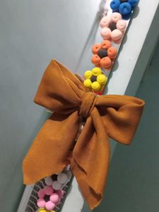 Handmade Mustard Bow Hair Pin