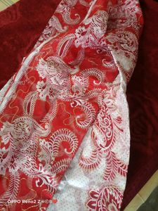 Red &amp; White Combination Saree ❤️