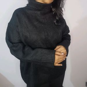Black High Neck Sweater