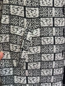 New Black And White Woven Woollen Cardigan