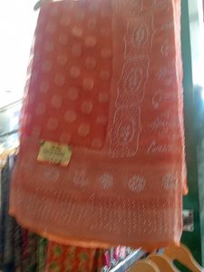 Elegant Peach Saree