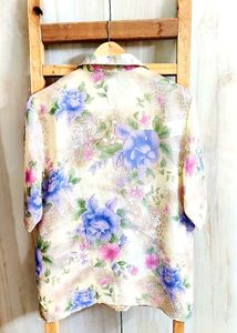 Floral Print Off White Shirt Size-38-40