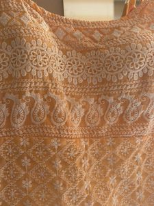 Embroidered Peach Tank Top