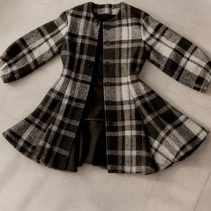 Korean Flared Plaid Oversized Coat