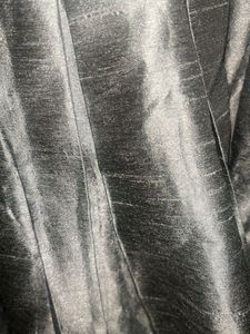 Grey Pleated Silk Skirt