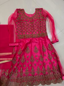 Pink Embroidered Two Piece