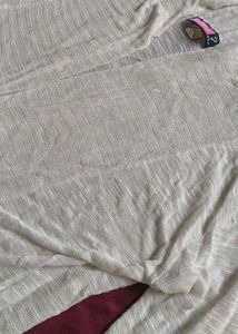 Ecru Knit Open Cardigan