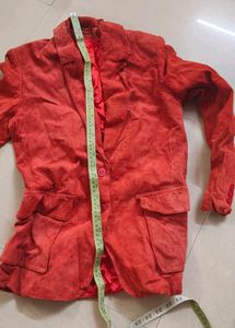 Red Suede Blazer/ coat women for winter/formal