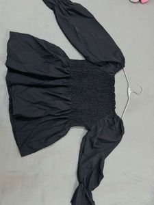 Chic Black Peplum Top.All Sizes