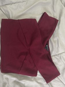 Burgundy Crisscross Crop Top