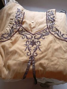 Embroidered Beige Salwar Kameez Set