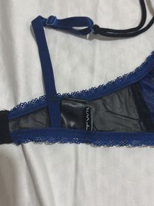Navy Lace Padded Bra - Size 36B
