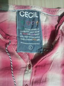Pink Checks Cotton  Shirt