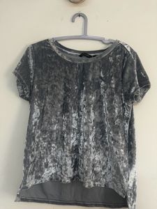 Powder Blue Velvet Top
