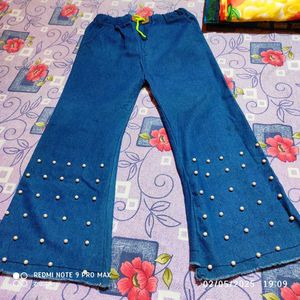 Girls Pearl Detail Denim Jeans
