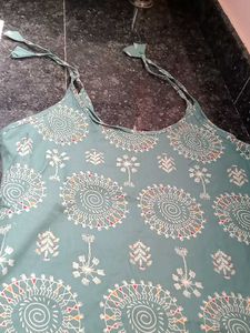 Cute Green Printed Tank Top