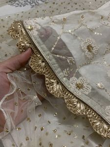 Biba Off White Kurta With Dupatta