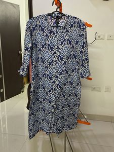 Blue Ikat Print Kurta