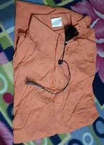 Peach Kurta with Tassel Detail