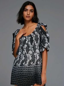 Off Shoulder Ikkat Tunic Top Xl Size