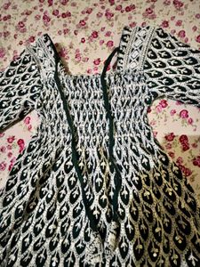 Black Chikankari Top