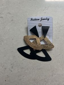 Black And Gold Earring