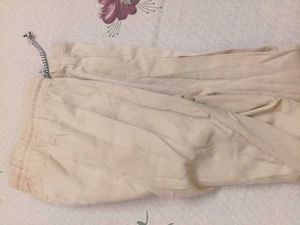 Beige Wide-Leg Lounge Pants
