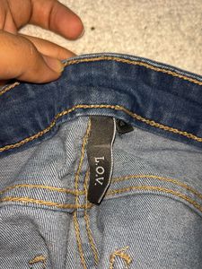 Westside Detailed Navy Blue Jeans