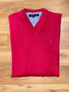Tommy Hilfiger Dark pink V-Neck Sweater