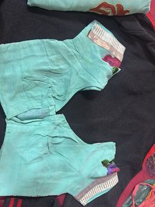Pure Georgette Saree With Blouse -oil Stains