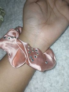 Embellished Satin Scrunchies