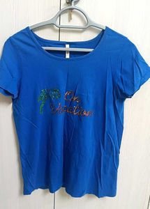 Blue "On Vacation" T-Shirt