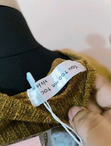 Wool Olive Cut Out Sleeve Dress 🔥