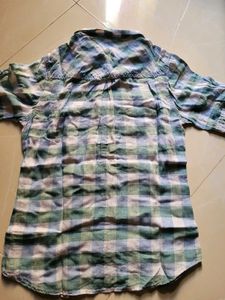 Blue girlish shirt for college and office