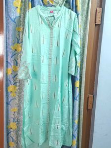 Mint Green Embroidered Kurti
