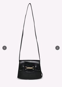 Twenty Dresses Black Structured Sling Bag..