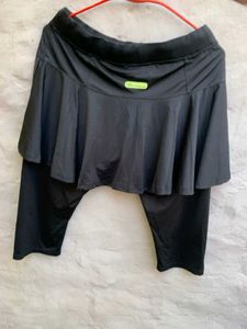 Black branded Skirted Leggings
