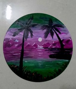 Handmade Snowy Mountains Painting on MDF (8&#34;x8&#34;) –