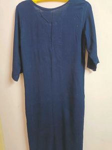 Navy Blue Embroidered Kurta