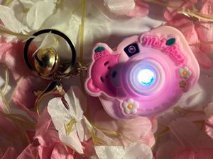 Cute Pink Camera Projector Keychain