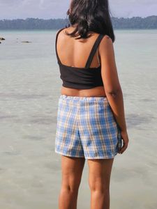 Black Tie-Front Crop Top