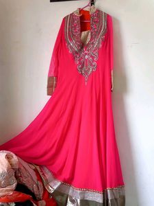 Long Kurti Pink N Golden