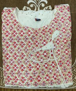 Beautiful White And Pink Kurta
