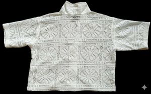 Crochet Lace Button-Down Top