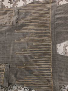 Grey Velvet Co ord Set For Casual Wear