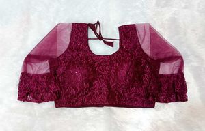 Wine Embellished Blouse