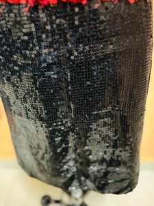 Black Sequin Skirt Knee Length Xl,Red Top Sequi