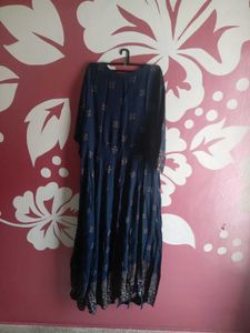 Pure Cotton Full Gown Navy Blue Kurti