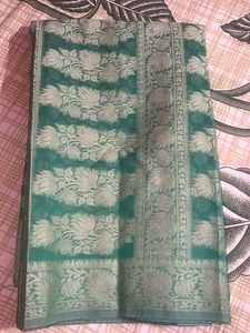 Sea Green Woven Design Banarasi Saree